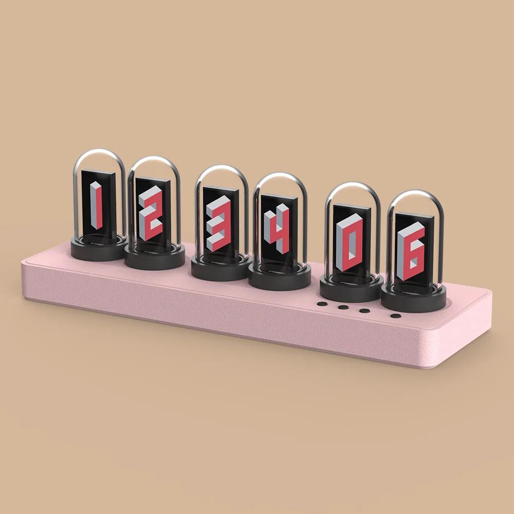 Silent Retro Desk Clock Luxury Elegant Unique Table Mini Table Clock Nixie Nordic Clocks Tube Smart Alarm Minimalist Smartclocks Room Ornaments