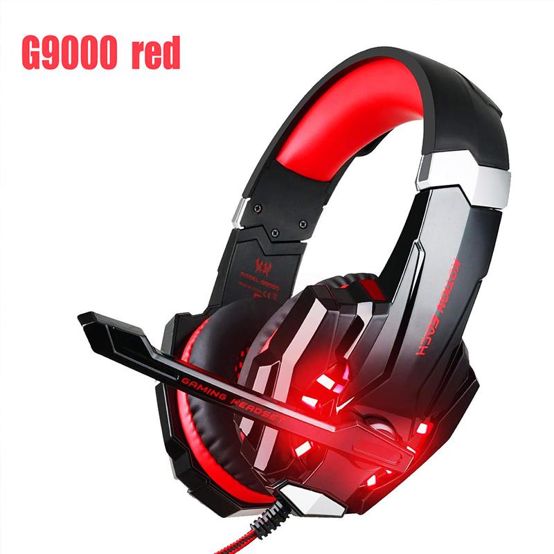 Игровая стереогарнитура G9000 для PS4, PS5, ПК, Xbox One, накладные наушники с шумоподавлением и микрофоном, светодиодная подсветка, объемный бас, мягкие наушники с памятью