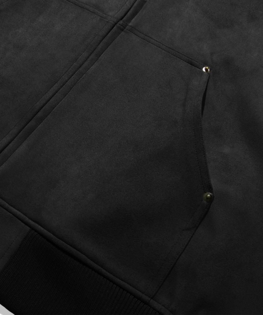Толстовка на молнии с замшевой нашивкой Trillion Leather Patch_Черная