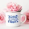 Teaching Is A Work of Heart Printed Enamel Mug Friends Original Mugs Coffee Cups To Sublimate Stainless Cup Drinkware Cupshe Bar
