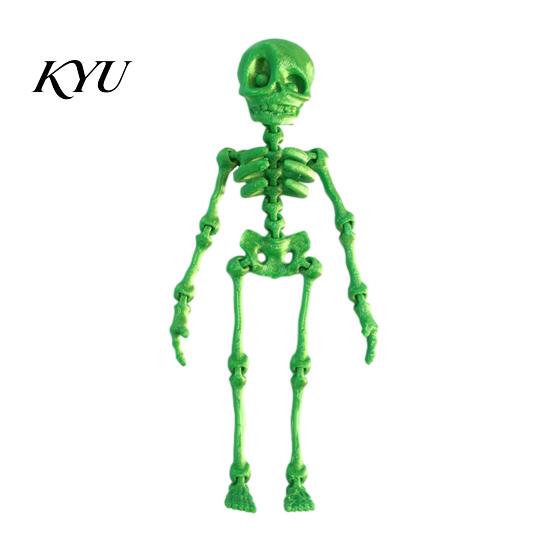 3D Printed Bone Ornaments Dancing Skeleton Aquarium Bubbler, Halloween Dynamic Fish Tank Ornament, Articulated Figurines Skull Oxygenating Ornament