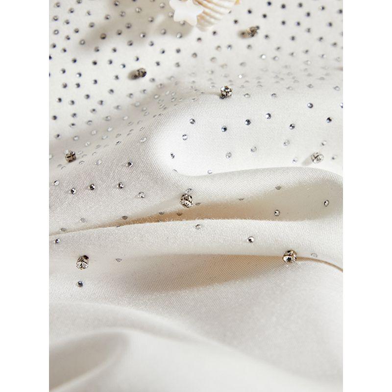 Area Water Soluble Drill! Easiest for Match Girls' Fashionable Round Neck Short-Sleeved Stretch Cotton Flash Heart T-shirt All Year Round Wearable