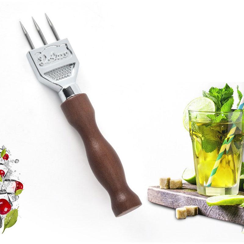 Ice Pick Sturdy Ice Chipper With Solid Wood Handle Stainless Steel Three Pronged