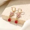 Fashion Flowers Dangle Earrings for Women Cubic Zirconia Earring Jewelry Party Accessories