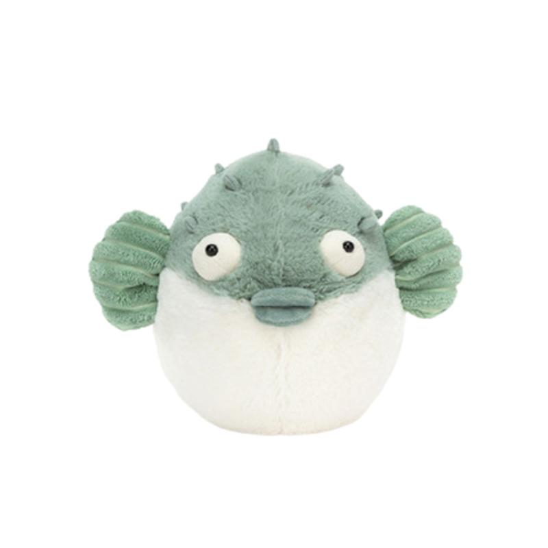 Jellycat Ocean Series Animal Percy Puffer Fish Soothing Green Doll Plush Doll 16cm High