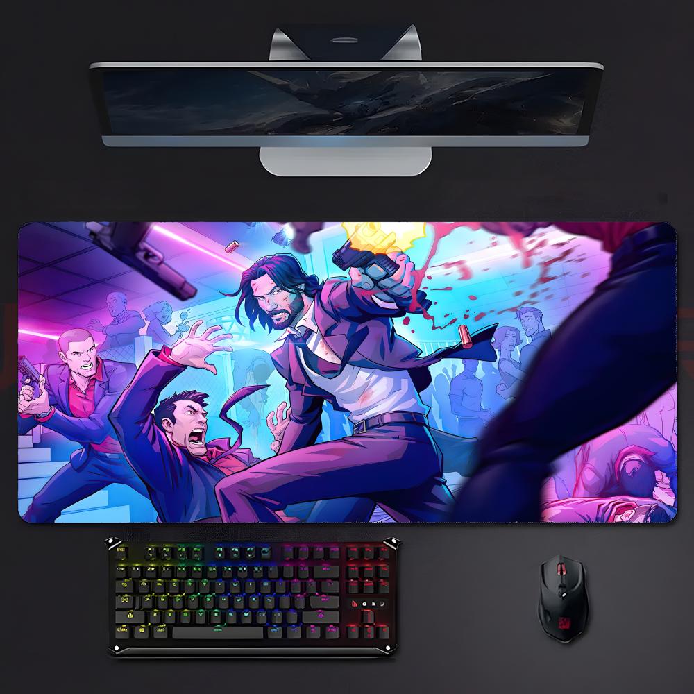 Cool Action Movie Jjohn Wick Mouse Pad Large Gaming Mousepad With Stitched Edges Thickened Desk Mat Pc