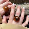 Ретро-кольцо Maillard с широкими полями из смолы, женское, легкая роскошь, высококлассное, с янтарным указательным пальцем, нишевый дизайн, преувеличенное кольцо