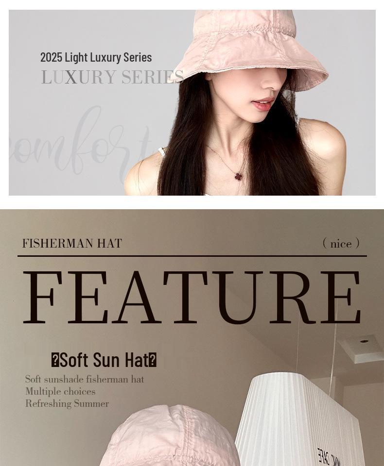 Wrinkled Drawstring Bucket Hat: 2025 Summer Style, Lightweight, Cool Fabric, Easy To Carry, Sunshade & Sunscreen.