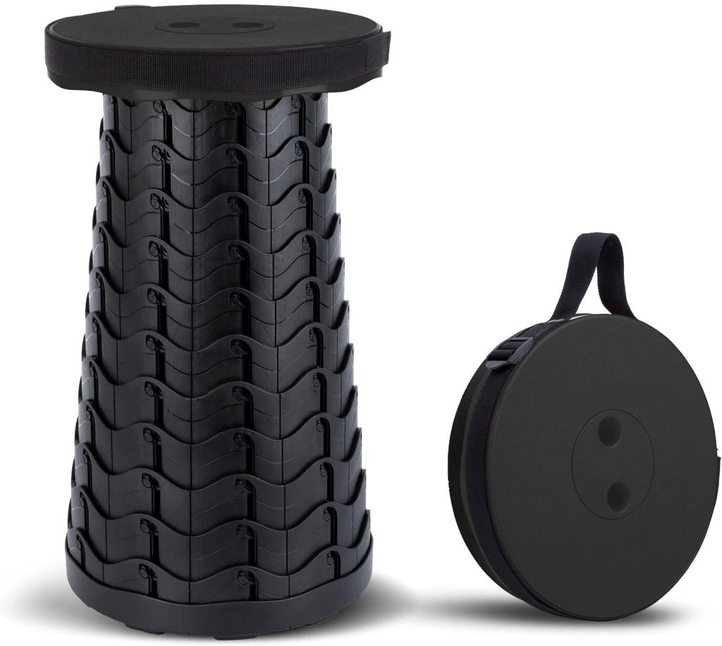 Collapsible Portable Stool, Upgraded Folding Camping Stool Load Capacity 450lbs Telescoping Foldable Retractable Stool for Adults