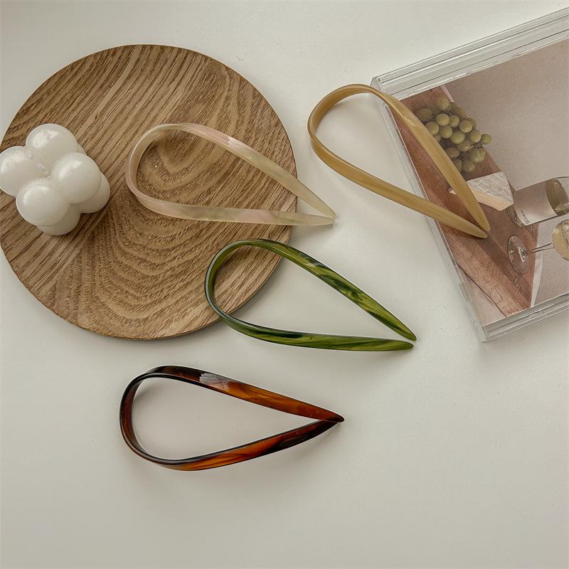 Современная U-образная ацетатная шпилька для женских летних пучков — стильный аксессуар для волос в китайском стиле