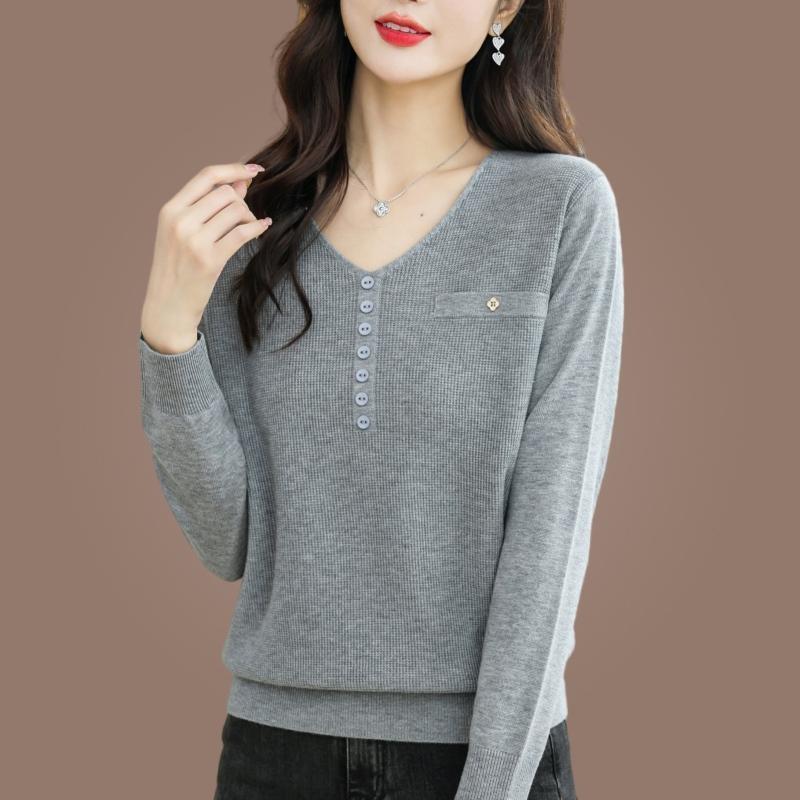 Long-sleeved New Mother Loose Top Spring Autumn Size Foreign Knitted Bottoming Sweater