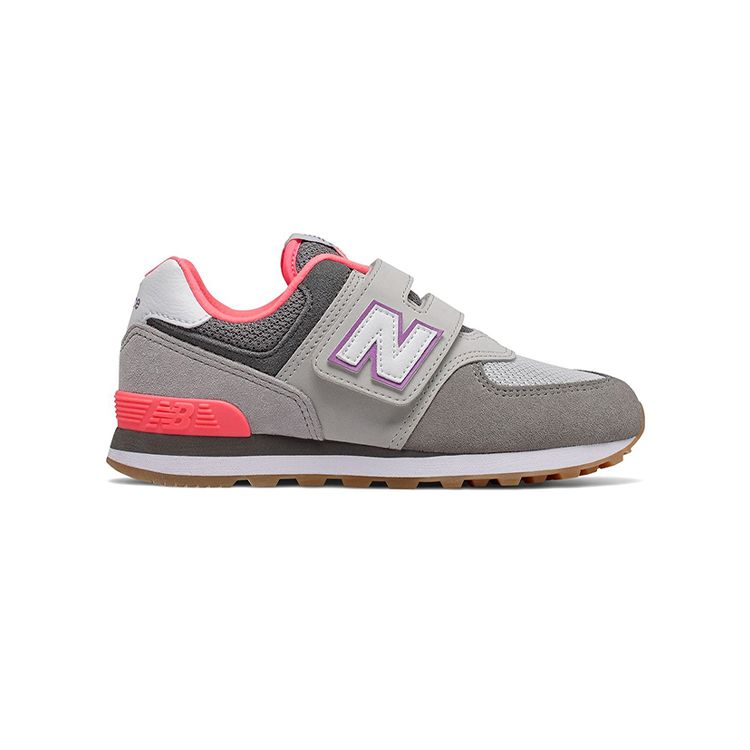 New Balance Кроссовки для ходьбы серии Nb 574 Core Plus с низким верхом, детская обувь, серый/розовый YV574SOC