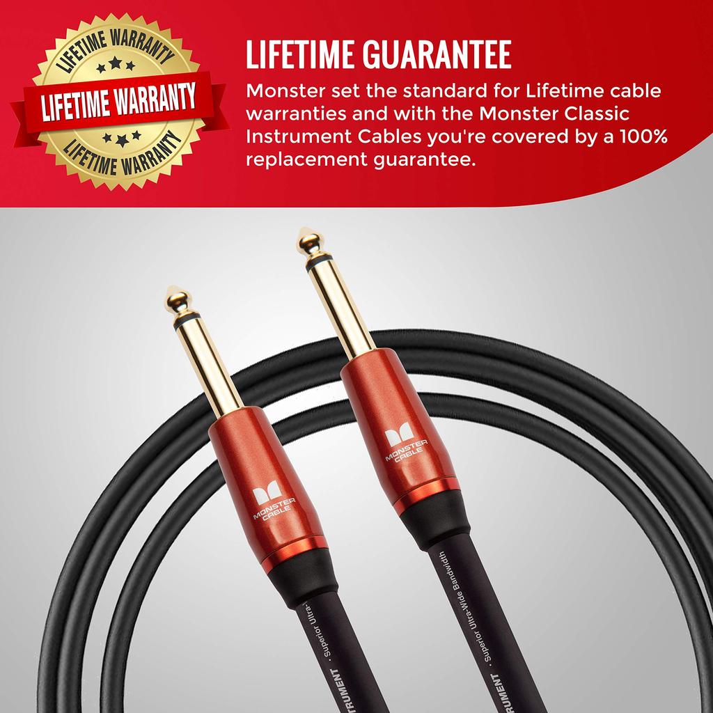 MONSTER CABLE Acoustic Guitar Cable, 21ft, Straight X Straight Plug, M, ACST2-21, 600558