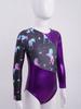 Gymnastics Leotards for Girls Sparkly Dancewear Long Sleeves Printed Jumpsuit Yoga Ballet Dance Clothes