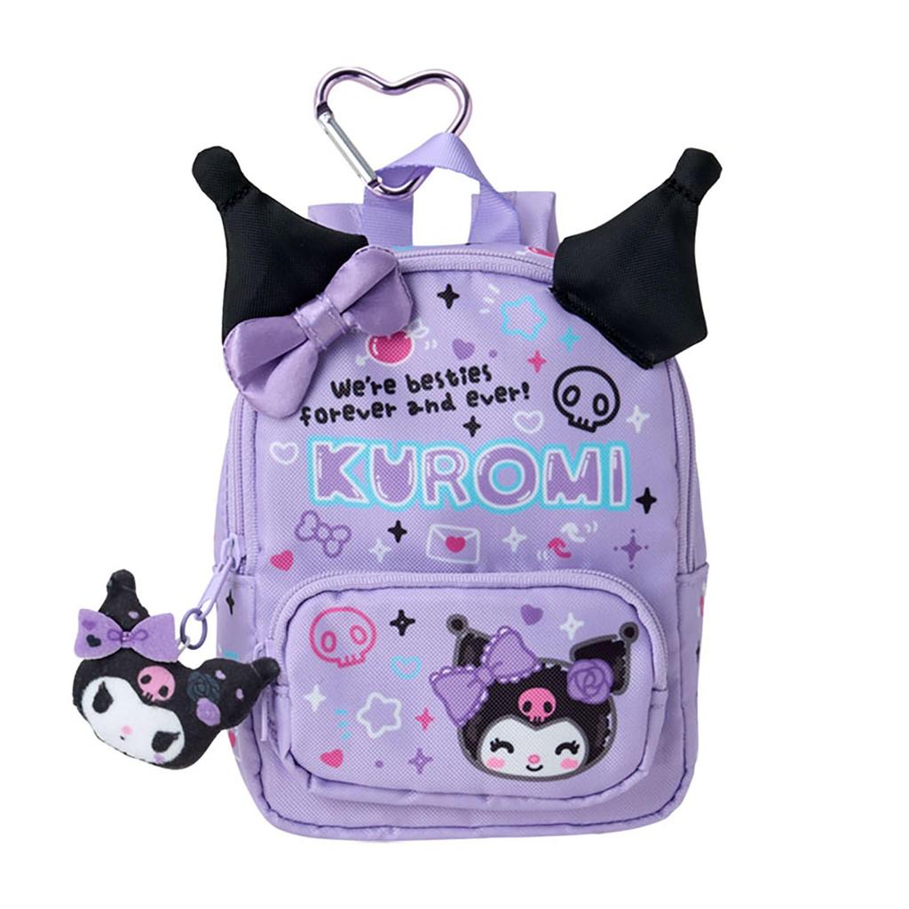 Gakuen Kirameki for Ages 3 and 124982 [Sanrio] Backpack-style Pouch, Festival, Kuromi, Polyester, PVC, Steel, Up,