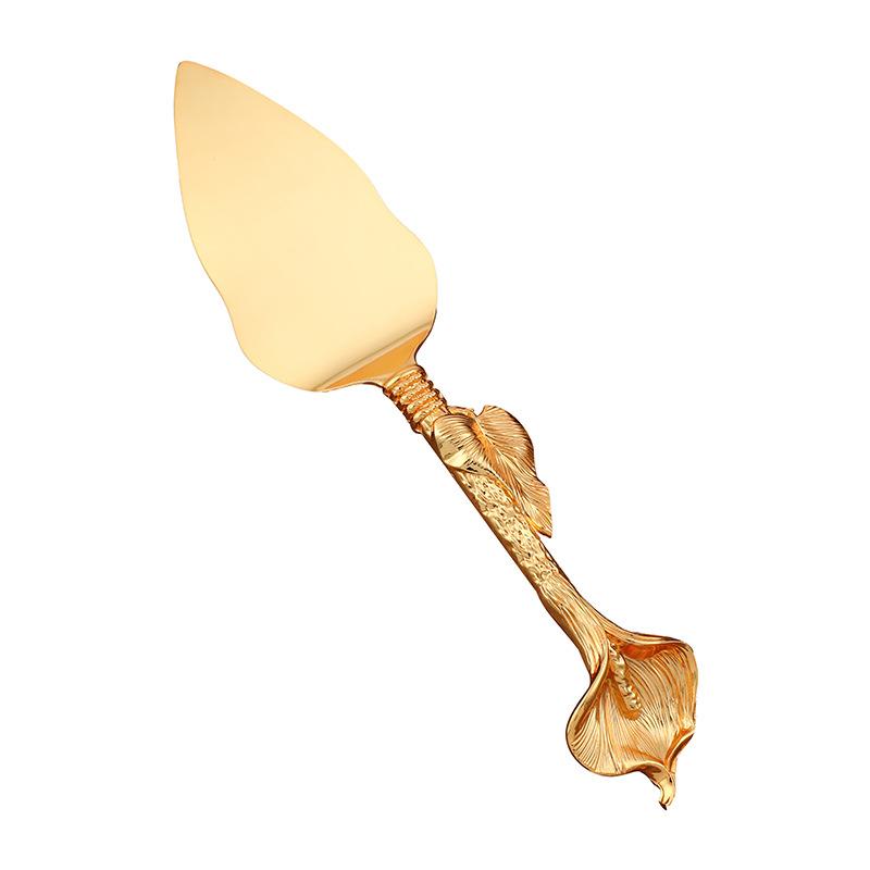 European retro-style zinc alloy exquisite morning glory handle Western tableware home cake pizza knife shovel bination