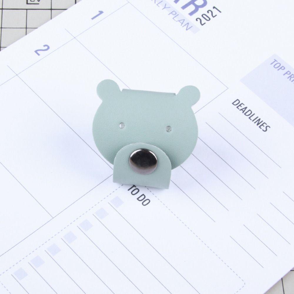 Earphone Cord Organizer Cute Animal Leather Cable Winder Anti Loss Cable Protector Clip Cartoon Bear/cattle