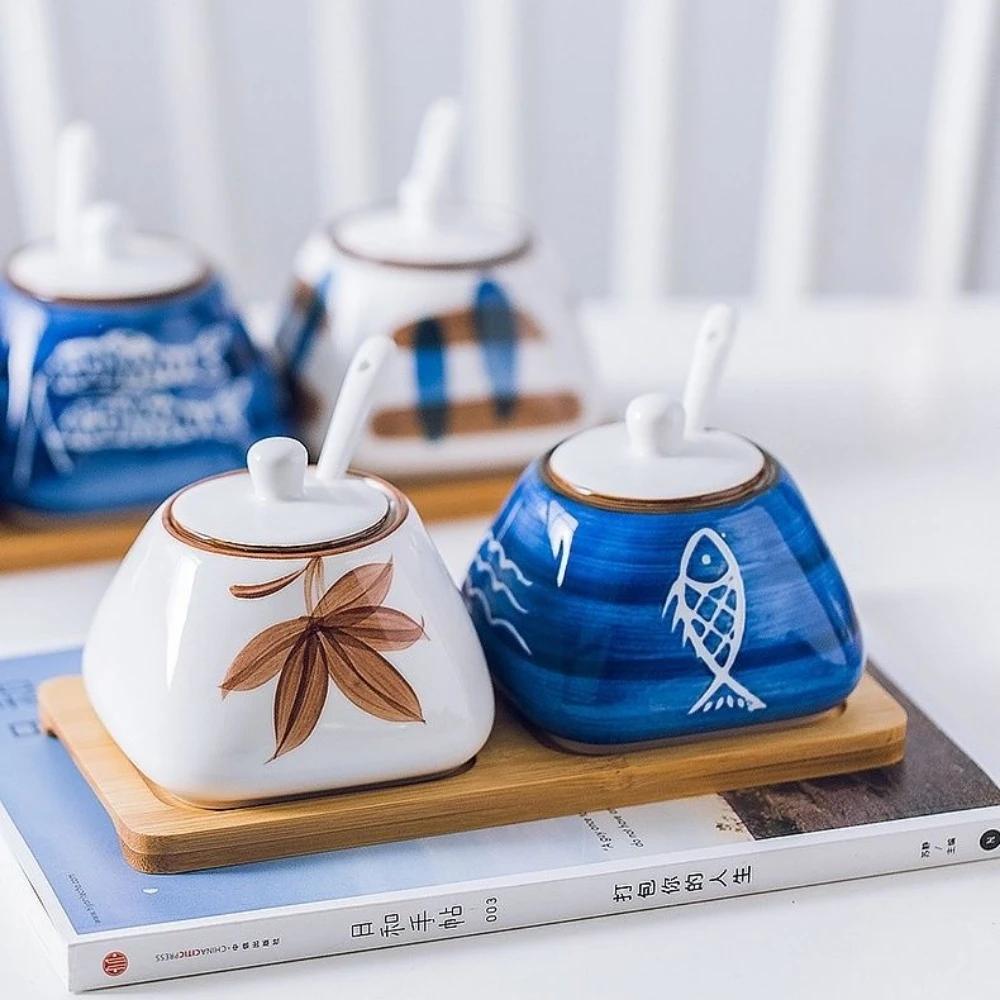 Японская емкость для приправ, бутылка-горшочек 300 мл, керамический китайский антиквариат, набор для соли и специй, кухонная емкость для смальца, перечница, масленка, бытовая