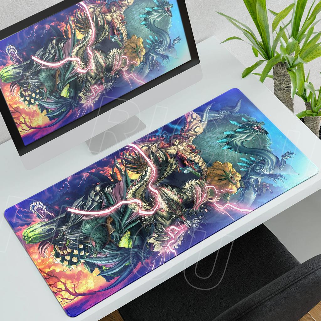 Большой коврик для мыши Игра Monster Hunter Wilds Коврик для мыши XXL Натуральная резина Клавиатурный коврик Офисный коврик для стола Компьютерные игровые аксессуары