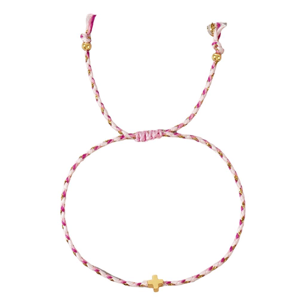 Multipurpose Bohemian Retro Styles Cotton Rope Crosses Bracelet Adjustable Multilayer Designs for Men and Women