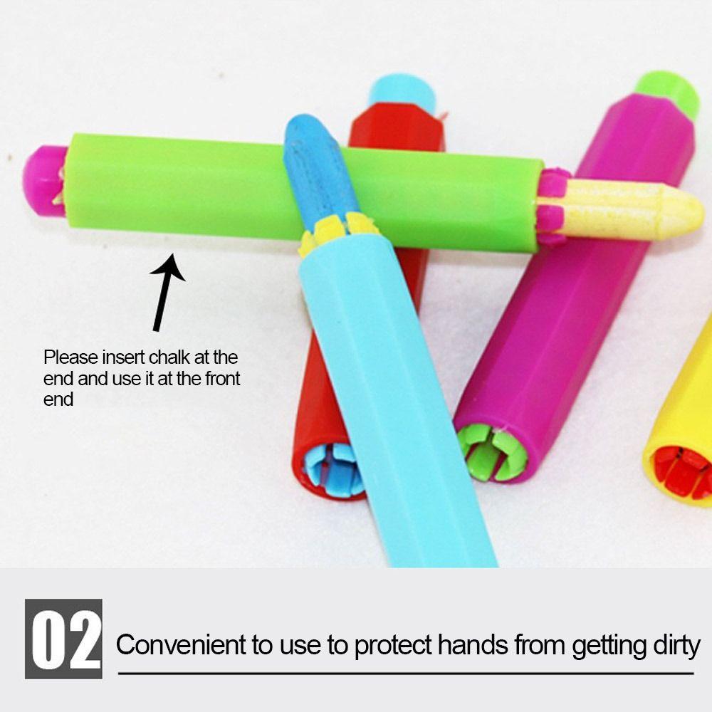 5Pcs/Set Colourful Chalk Protector Dustless Chalk Clip Durable Chalk Holder