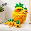 Small Item Storage Jar 3D Printed Pineapple Dragon Figurine Creative Fidget Toys Movable Joints Desk Organizer Toy Flexible Stress Relief Toys for
