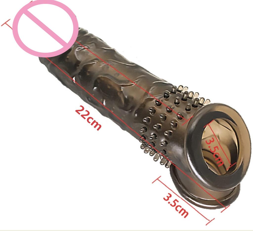 Мужская насадка для усиления удовольствия - Текстурированный удлинитель пениса со стимулирующими частицами, Презерватив для продления чувствительности, Секс-игрушка для пар