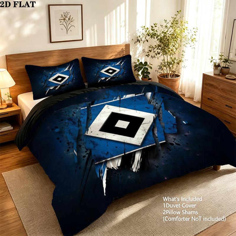 Hamburger SV Pattern Bedding Quilt Set Home Decoration Gift (1 * duvet cover + 2 * pillowcase without core)