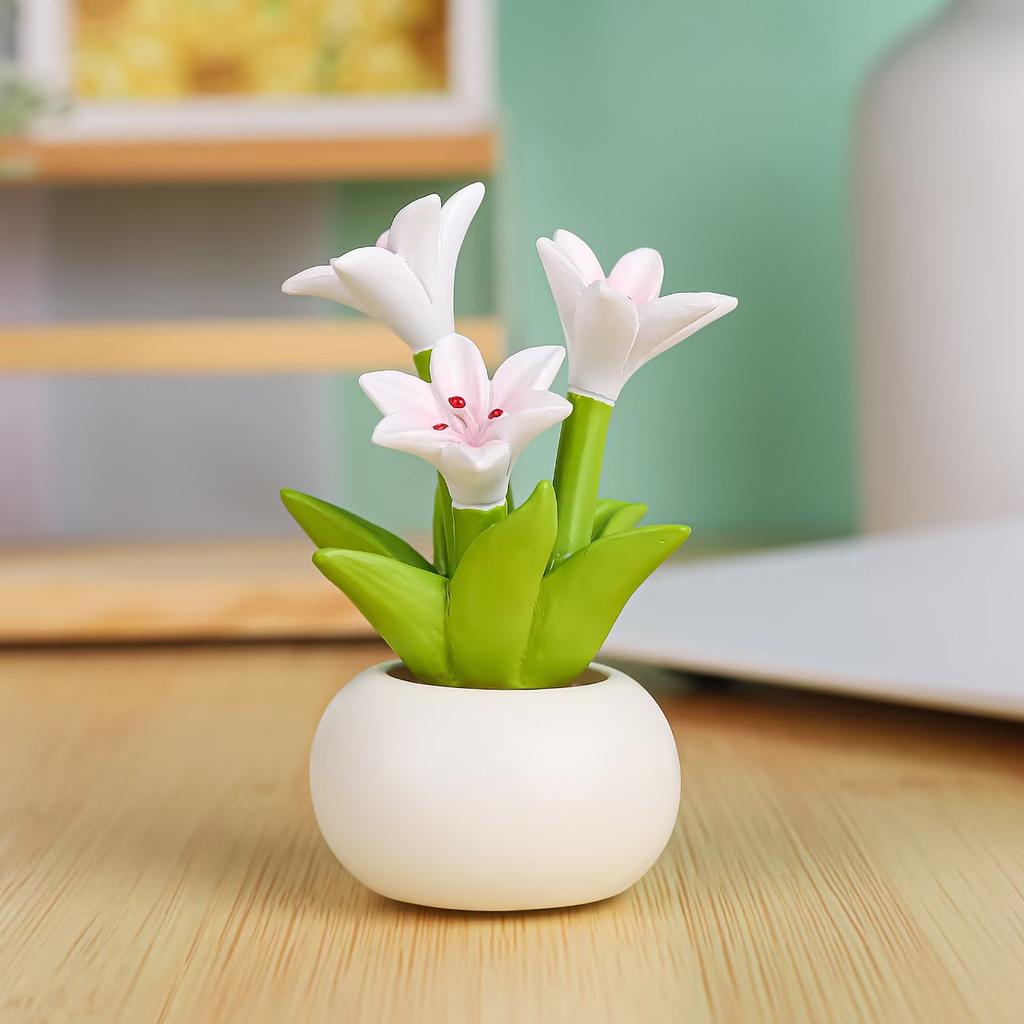 1 шт. Мультяшный цветочный горшок Эльф Украшения для интерьера автомобиля Мини-фигурки цветочного горшка Каваий Декор для микроландшафта Растение Бонсай в горшке