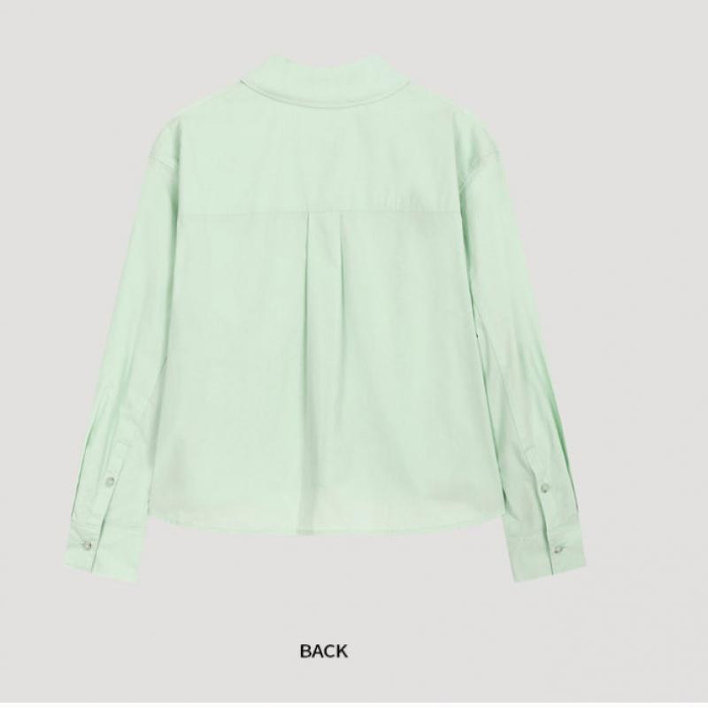 [shismiss] Open Collar Crop Shirt Swwsto11070 Ln