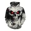 Hoodie Men Punk Skull 3D Print Fashion Skeletor Y2k Graphic Casual Goth Streetwear Long Sleeve Pullover Spring  Autumn Oversized Top