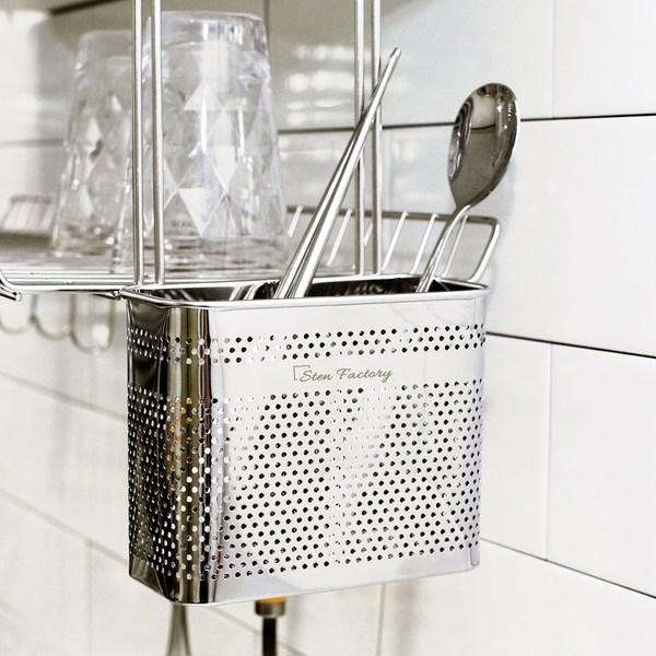 Stainless Steel All Stainless Steel 304 Hanging Rectangular Cutlery Box, 1 Piece, Korean Popular Tableware