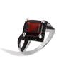 925 Sterling Silver Rings Natural Square 8.0mm Garnet Real Gemstones Light Luxury Fine Jewelry for Women's Engagement Party Gift