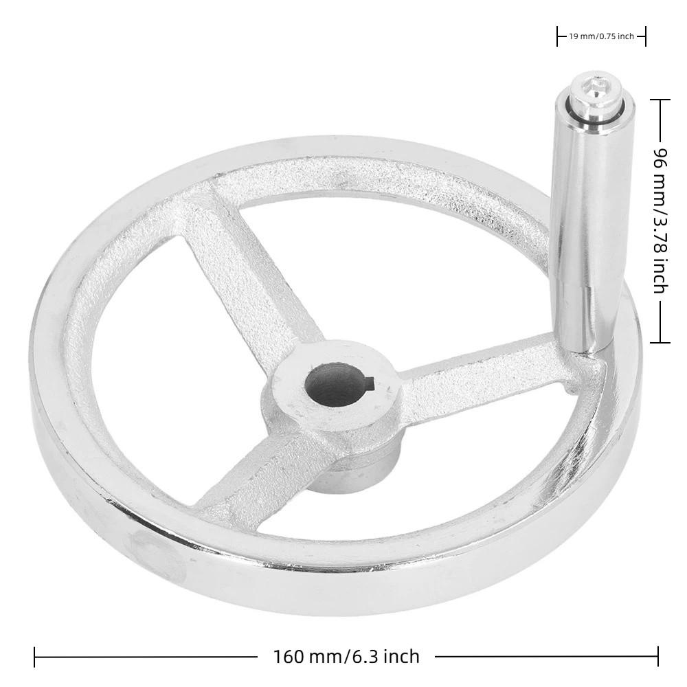 Cast Iron Lathe Handwheel 16x160MM Size Handwheel with Removable Handle Milling Machine