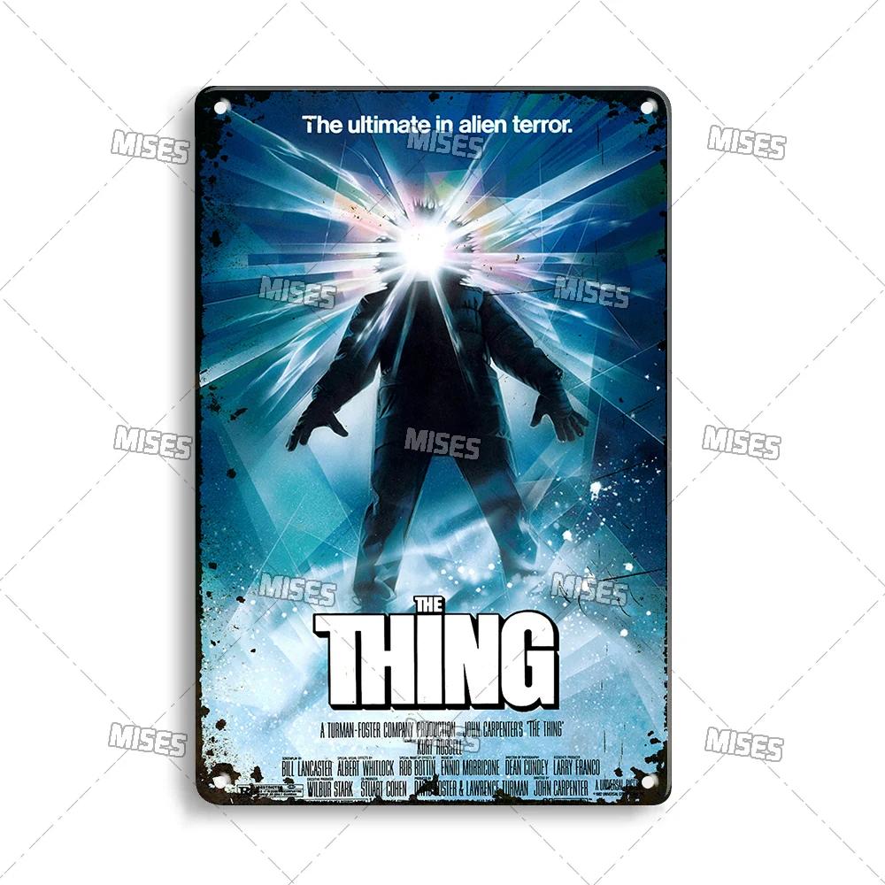 MISES Movie The Thing Metal Plaque Industrial Decor Metal Sign Vintage Metal Tin Sign Bar Home Metal Poster Old Decorative Plate