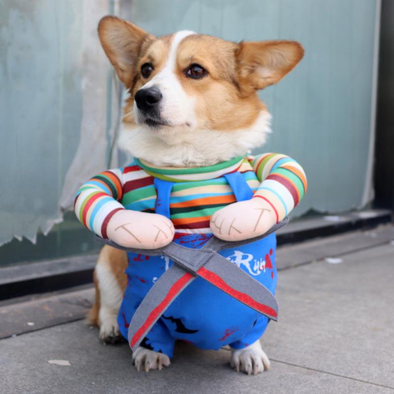 Funny Halloween Pet Dog Polyester Eco-friendly Big Banana Print Cartoon Style Formal Coat for Winter