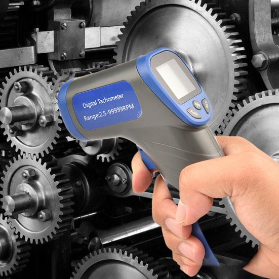 Handheld Tachometer Digital Display Non-Contact Infrared Photoelectric Type Data Hold ABS High Accurate RPM Meter Industry
