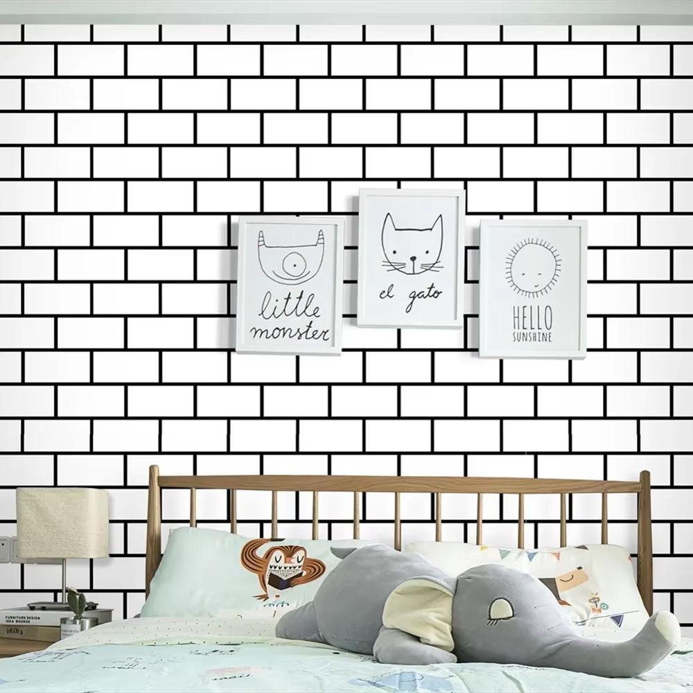 Наклейка на стену из белого кирпича для кухни, водостойкая, самоклеящаяся, устойчивая к высоким температурам, имитация плитки, обои
