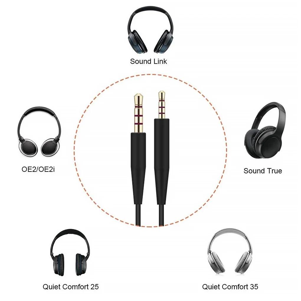 Earphone Cable with Mic 3 5mm to 2 5mm Straight Connector Headphone Cord 140cm Headset Replacement Suitable for Bose QC25 35 OE2