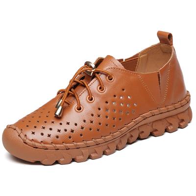 Модная женская обувь ручной работы из натуральной кожи, модные повседневные кроссовки, ажурные балетки, женские лоферы на шнуровке, дышащая вулканизированная обувь