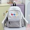 Schoolbag plaid corrugated student schoolbag fresh and cute student schoolbag high value sweet student schoolbag large capacity backpack