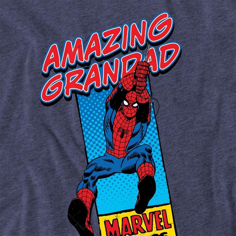 Marvel Comics Mens Amazing Grandad Spider-Man Corner Box Heather T-Shirt
