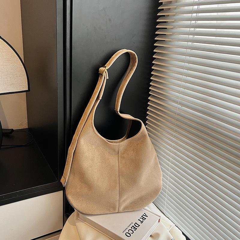 Suede Bag Women's Large Capacity Autumn and Winter Casual Shoulder Messenger Bag Commuter Tote Bag