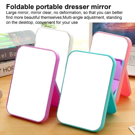 Desktop Makeup Mirror Foldable Anti-fog Makeup Tool Simple Portable Princess Mirror for Home