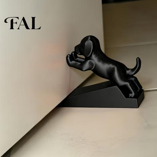 Portable No Punch Door Accessory 3D Printed Cartoon Dog Stopper, Cute Animal Holder, Desktop Figurine for Office Non-Slip Wedge Floor Wall Protection