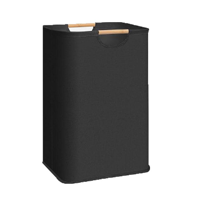 Большая корзина для белья Складная корзина для белья с бамбуковыми ручками Отдельно стоящая водонепроницаемая корзина для одежды для прачечной