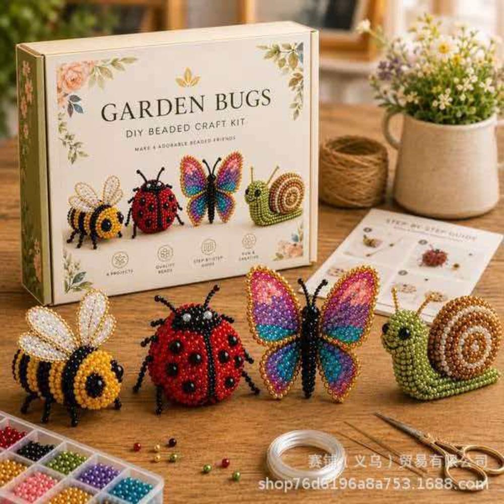 Petite 3D Beaded Animal Craft Kit, DIY Educational Toy Set with 28 Designs, Colorful Beads, Creative Gift for Kids and Adults