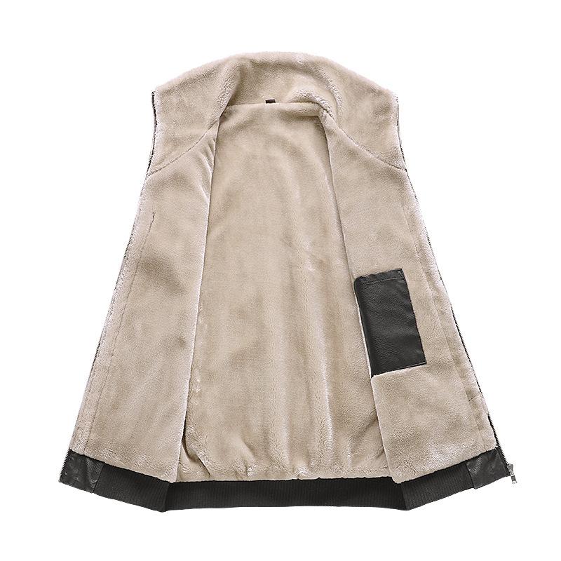 IELGY Модная мужская кожаная куртка плюс бархат большого размера, чтобы согреться