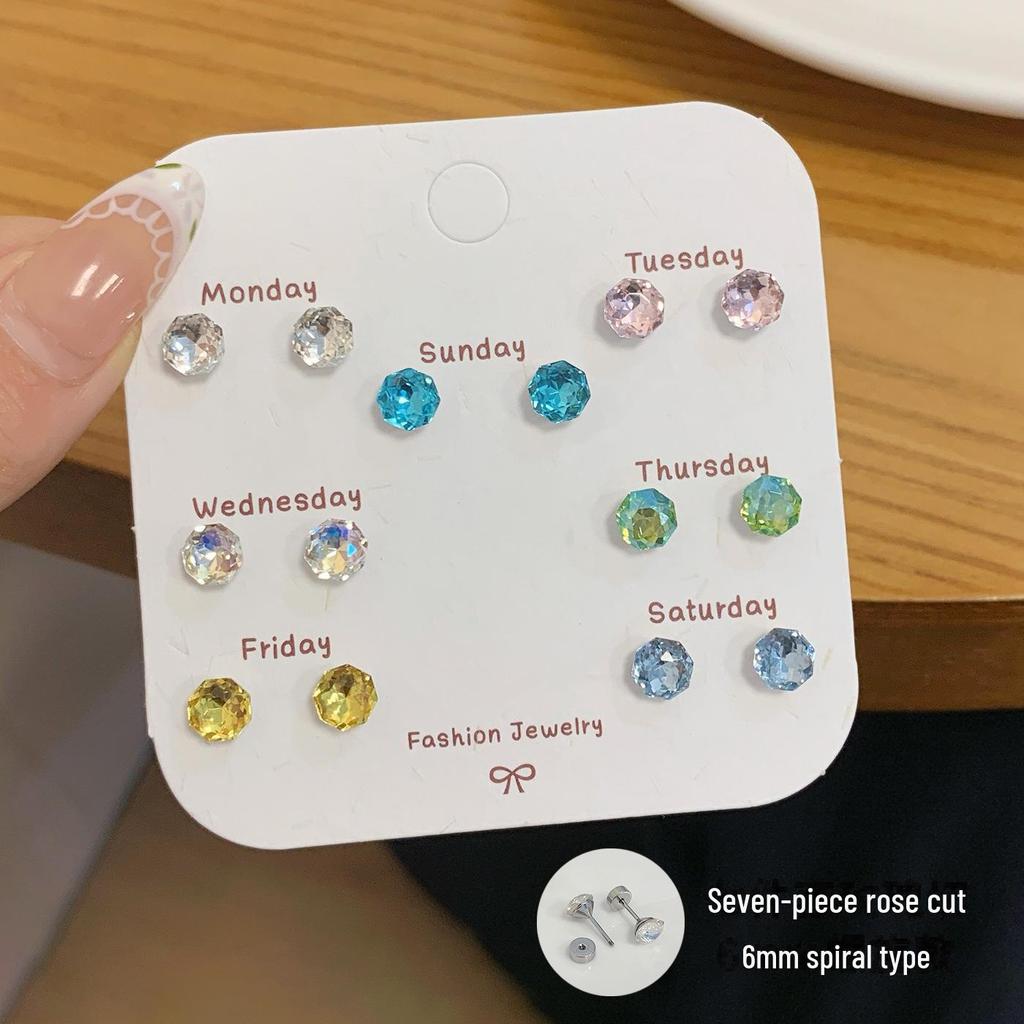 Вспышка Millennium восьмигранные серьги-гвоздики с розой из циркония для женщин - индивидуальный многогранный изысканный дизайн