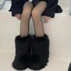 Winter Shoe Women's Winter Fluffy Faux Fur Boots Woman Plush Warm Snow Boots Footwear Girls' Furry Fur Bottes Fashion